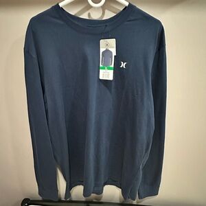 New Hurley Men's Navy Long Sleeve Tee XL